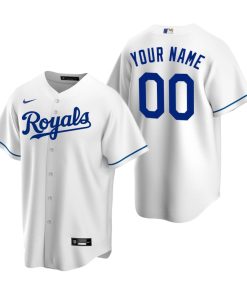 Custom Kansas City Royals White Cool Base Home Jersey