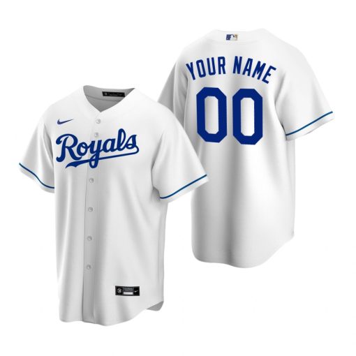 Custom Kansas City Royals White Cool Base Home Jersey