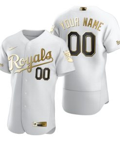 Custom Kansas City Royals White Flex Base Golden Edition Jersey