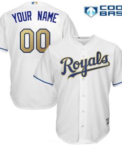 Custom Kansas City Royals White With Gold Home 2017 Cool Base Baseball Jersey