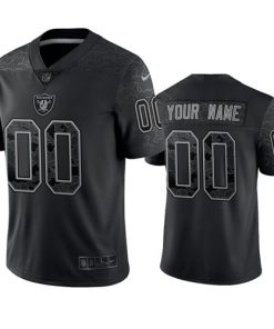 Custom Las Vegas Raiders Active Player Black Reflective Limited Stitched Football Jersey