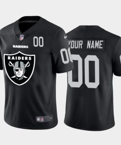 Custom Las Vegas Raiders Black Team Big Logo Number Vapor Untouchable Limited Jersey