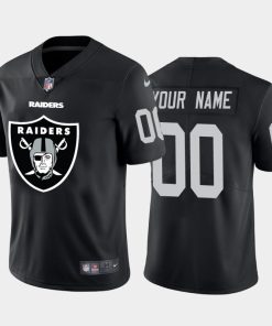 Custom Las Vegas Raiders Black Team Big Logo Vapor Untouchable Limited Jersey