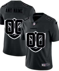 Custom Las Vegas Raiders Team Logo Dual Overlap Limited NFL Jersey Black