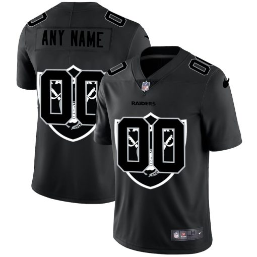 Custom Las Vegas Raiders Team Logo Dual Overlap Limited NFL Jersey Black