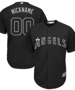 Custom Los Angeles Angels 2019 Players' Weekend Cool Base Roster Black Jersey