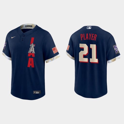 Custom Los Angeles Angels 2021 All-star Game Cool Base Jersey Navy
