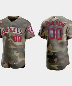Custom Los Angeles Angels 2021 National Armed Forces Day Flex Base Jersey Camo