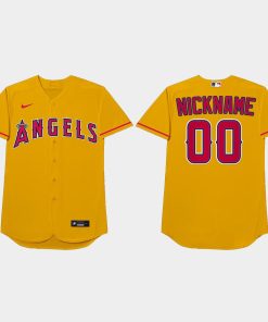 Custom Los Angeles Angels 2021 Players' Weekend Nickname Jersey Gold