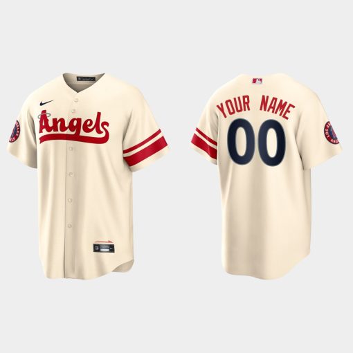 Custom Los Angeles Angels 2022 City Connect Cool Base Jersey Cream