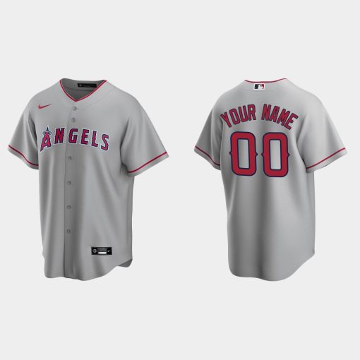 Custom Los Angeles Angels Gray Cool Base Road Jersey