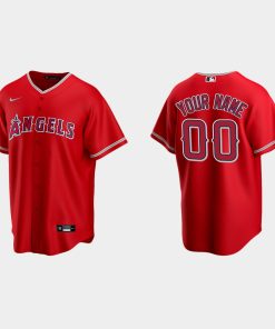 Custom Los Angeles Angels Red Cool Base Alternate Jersey