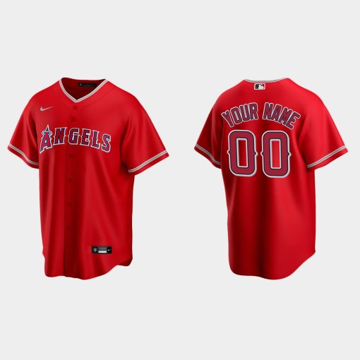 Custom Los Angeles Angels Red Cool Base Alternate Jersey