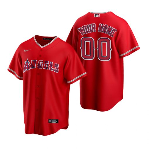 Custom Los Angeles Angels Red Cool Base Jersey