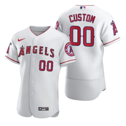 Custom Los Angeles Angels White 2020 Flex Base Jersey