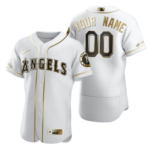 Custom Los Angeles Angels White Flex Base Golden Edition Jersey