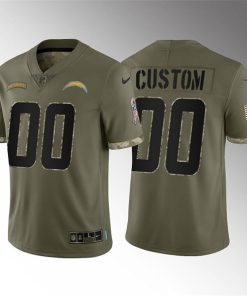 Custom Los Angeles Chargers Active Player 2022 Olive Salute To Service Limited Stitched Jersey