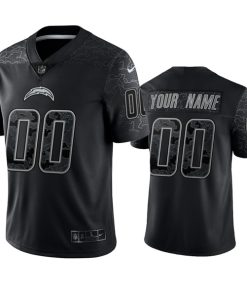 Custom Los Angeles Chargers Active Player Black Reflective Limited Stitched Football Jersey