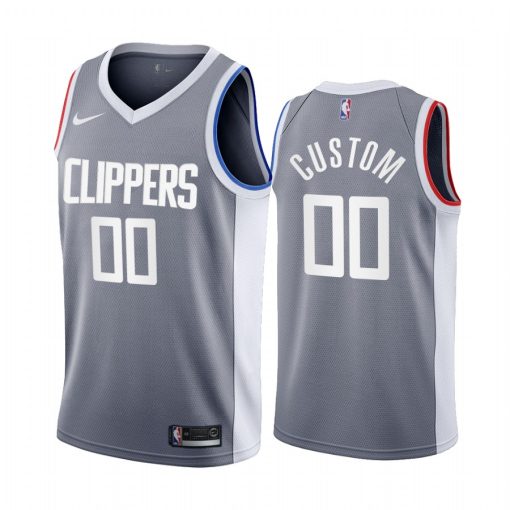 Custom Los Angeles Clippers Gray Swingman 2020 21 Earned Edition Jersey