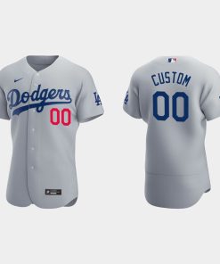 Custom Los Angeles Dodgers 2020 World Series Champions Alternate Flex Base Team Jersey Gray