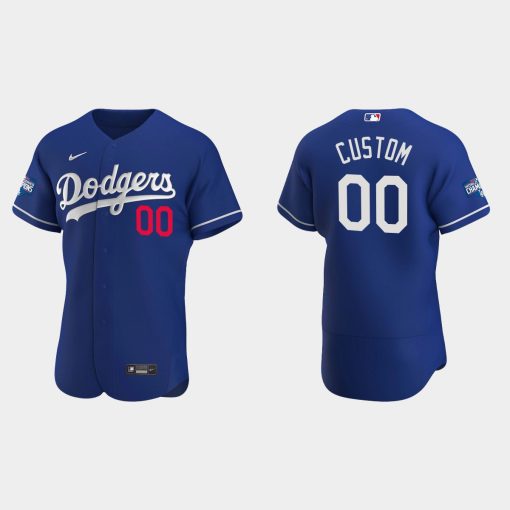 Custom Los Angeles Dodgers 2020 World Series Champions Alternate Flex Base Team Jersey Royal