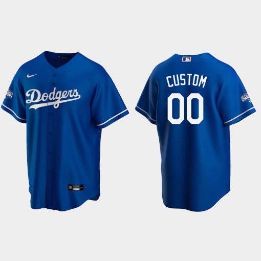 Custom Los Angeles Dodgers Alternate Cool Base 2020 World Series Champions Jersey Royal