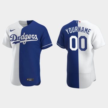 Custom Los Angeles Dodgers Color Split Flex Base Jersey Royal