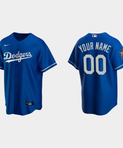 Custom Los Angeles Dodgers Cool Base 2020 World Series Alternate Jersey Royal