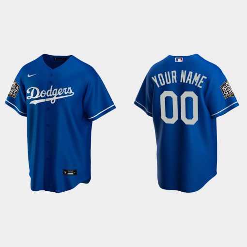 Custom Los Angeles Dodgers Cool Base 2020 World Series Alternate Jersey Royal