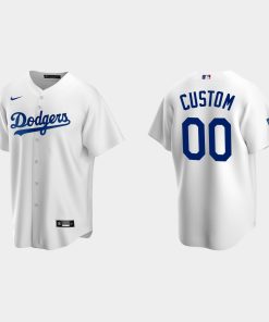 Custom Los Angeles Dodgers Home Patch Cool Base Player 2020 World Series Champions Jersey White