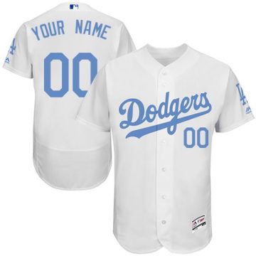 Custom Los Angeles Dodgers 2016 Fathers Day Fashion White Flexbase Collection Jersey
