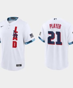 Custom Los Angeles Dodgers 2021 All-star Game Cool Base Jersey White