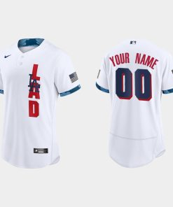 Custom Los Angeles Dodgers 2021 All-star Game Flex Base Jersey White