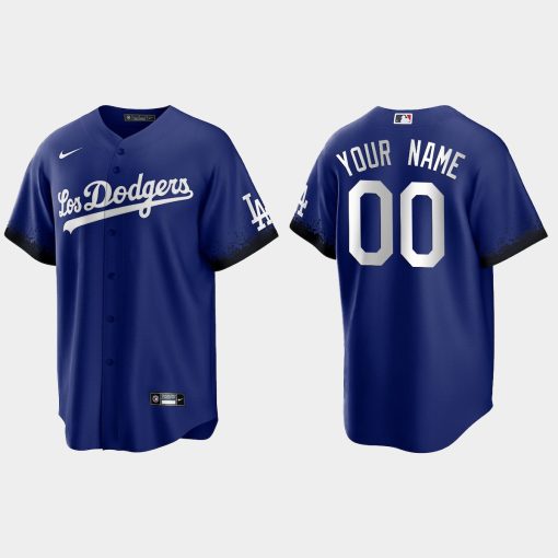 Custom Los Angeles Dodgers 2021 City Connect Cool Base Jersey Royal