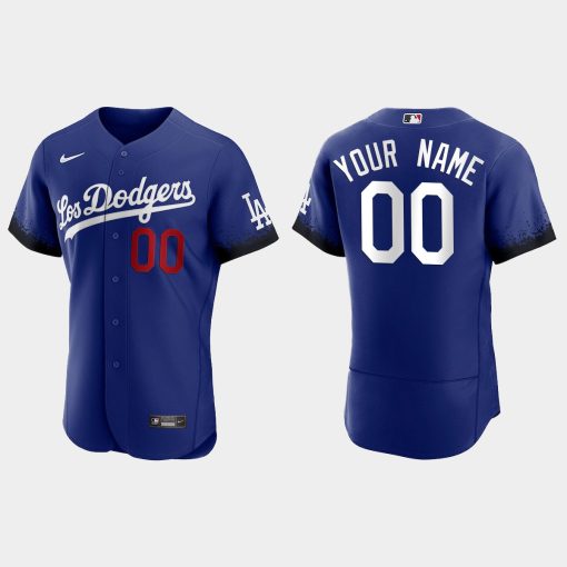 Custom Los Angeles Dodgers 2021 City Connect Flex Base Jersey Royal