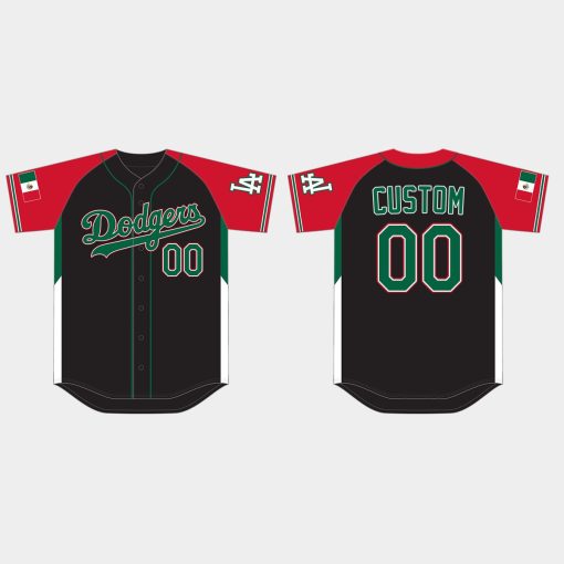 Custom Los Angeles Dodgers 2021 Mexican Heritage Night Limited Jersey Black