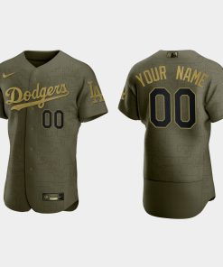 Custom Los Angeles Dodgers 2021 Salute To Service Digital Camo Jersey Green