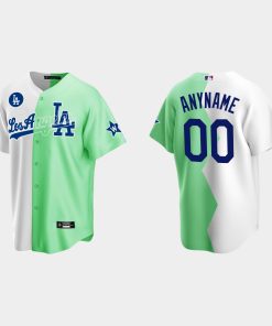Custom Los Angeles Dodgers 2022 All-star Celebrity Softball Game Split Jersey White Green