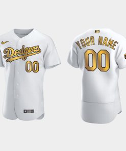 Custom Los Angeles Dodgers 2022 All-star Game Jersey White Gold