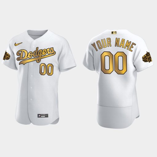 Custom Los Angeles Dodgers 2022 All-star Game Jersey White Gold