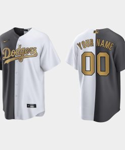 Custom Los Angeles Dodgers 2022 All-star Game Split Jersey White Charcoal