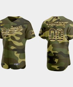 Custom Los Angeles Dodgers 2022 Armed Forces Day Flex Base Jersey Camo