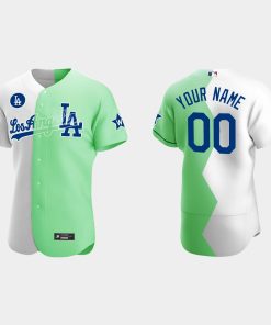 Custom Los Angeles Dodgers 2022 Celebrity Softball Game Flex Base Jersey White Green