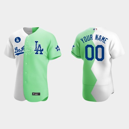 Custom Los Angeles Dodgers 2022 Celebrity Softball Game Flex Base Jersey White Green