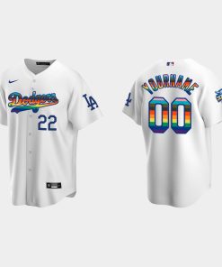 Custom Los Angeles Dodgers 2022 Pride Night Lgbtq Cool Base Jersey White