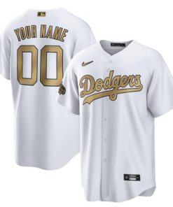 Custom Los Angeles Dodgers Active Player White 2022 All-star Cool Base Stitched Baseball Jersey
