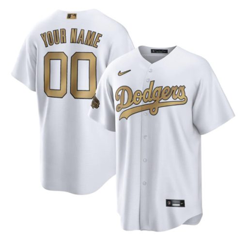 Custom Los Angeles Dodgers Active Player White 2022 All-star Cool Base Stitched Baseball Jersey