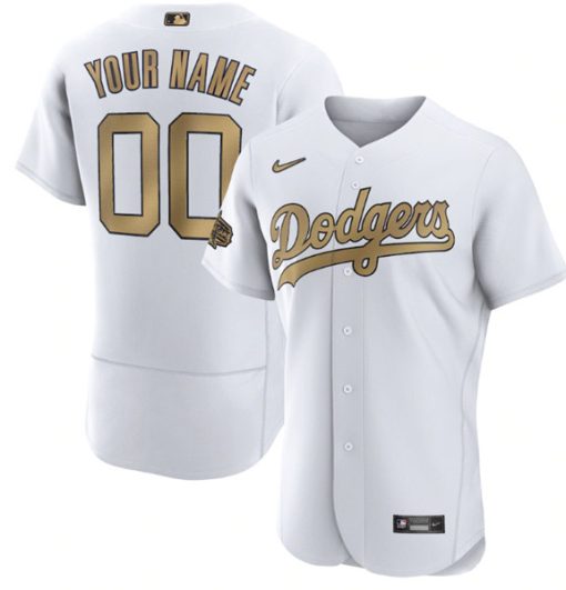 Custom Los Angeles Dodgers Active Player White 2022 All Star Flex Base Jersey