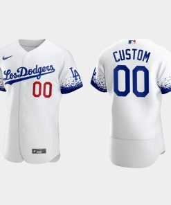 Custom Los Angeles Dodgers City Connect Reverse Rare Jersey White