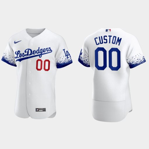 Custom Los Angeles Dodgers City Connect Reverse Rare Jersey White